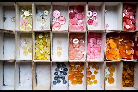 Jim Grover, Button Drawer, 2021. From Behind the Shop Facade, The Life of Maurice Dorfman © Jim Grover